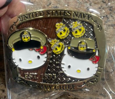 Khaki Kitty CPO Belt Buckle – 2x3 in – Ready to Ship