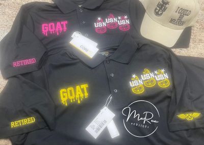 UNISEX Embroidered GOAT & Navy CPO Tri-Anchor Polo Shirt Crafted with premium embroidery. ✔ Made to order – ships in 5–6 business days. 📧 Need a Custom Order Quote, email: mereeboutique@yahoo.com