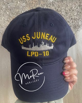 Navy Ship Military inspired Navy Blue or Black Ballcap
