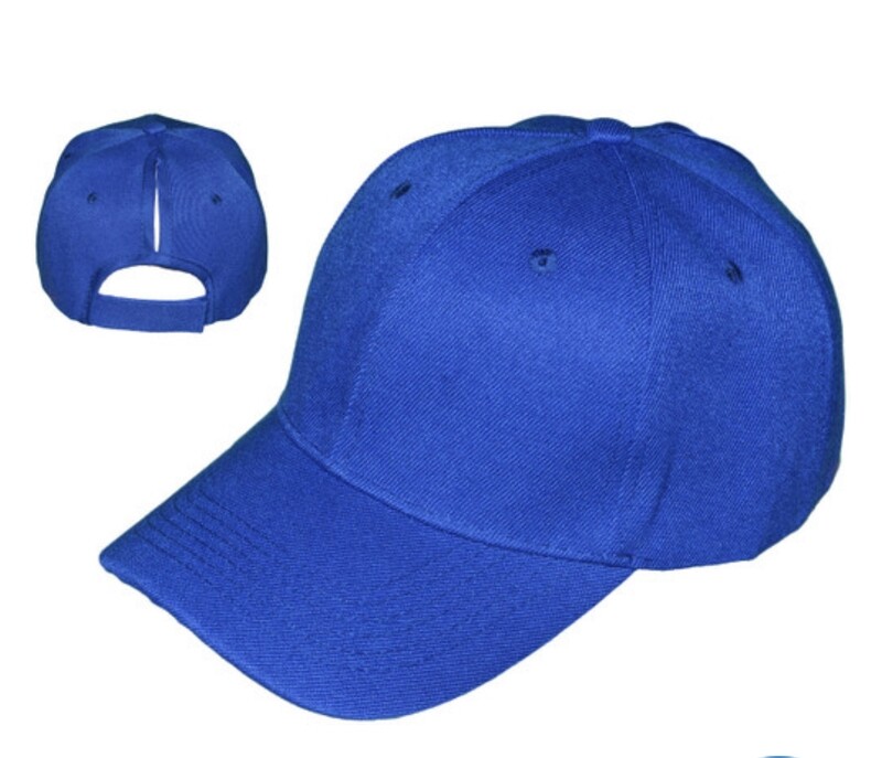 Blue Embroidered ❤️STRUCTURED 6 PANEL MID PROFILE WOMEN  PONYTAIL BASEBALL HAT 🧢Ships within 3–5 business days after ordering.