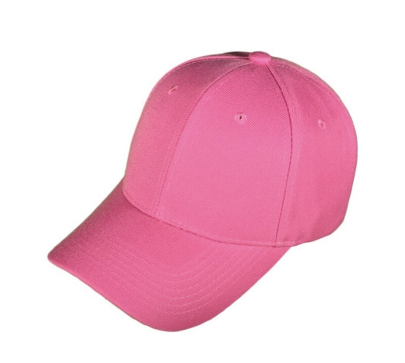 Hot Pink Embroidered ❤️ Baseball Cap, Solid Color 🧢**📦 Ships within 3-5 business days after ordering.