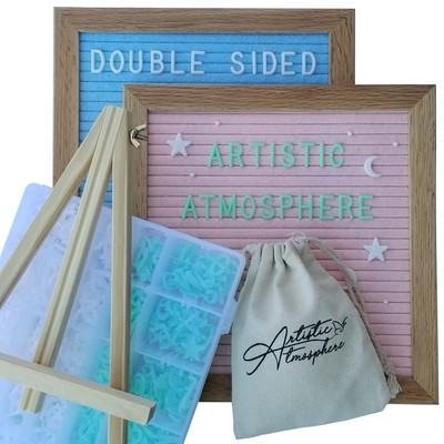Double Sided Felt Letter Board - Pink and Blue Felt with White and Green Pre-Cut Letters - Baby Announcement Board with Accessories, for Baby Registry Gifts for Expecting Moms and Baby Girl or Boy Double Sided Felt Letter Board - Pink and Blue Felt with White and Green Pre-Cut Letters - Baby Announcement Board with Accessories, for Baby Registry Gifts for Expecting Moms and Baby Girl or Boy
