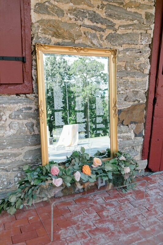 Huge Gold Framed Seating Chart Mirror