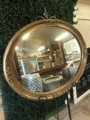 #501 Gold Oval Mirror