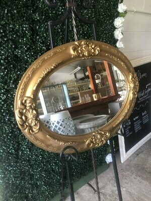 #507 Ornate Gold Oval Mirror