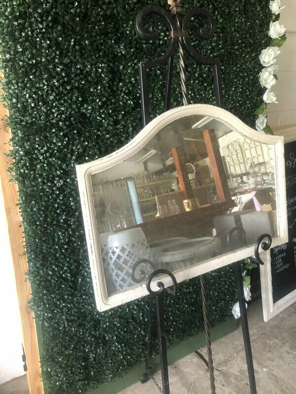 #505 White Curved Top Mirror