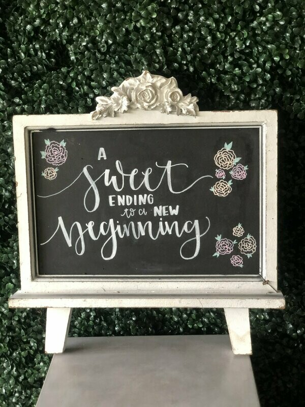 #311 Rosette Medium Chalkboard - Built in Easel