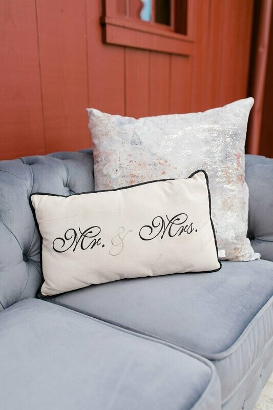 "Mr. & Mrs." Script Pillow