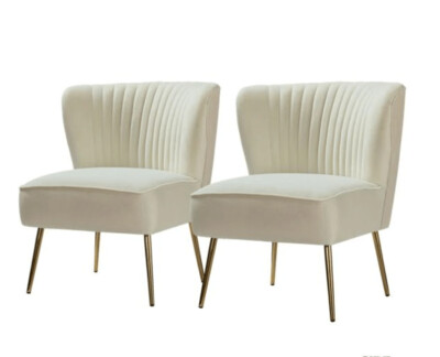 Carolina Ivory Velvet Chairs