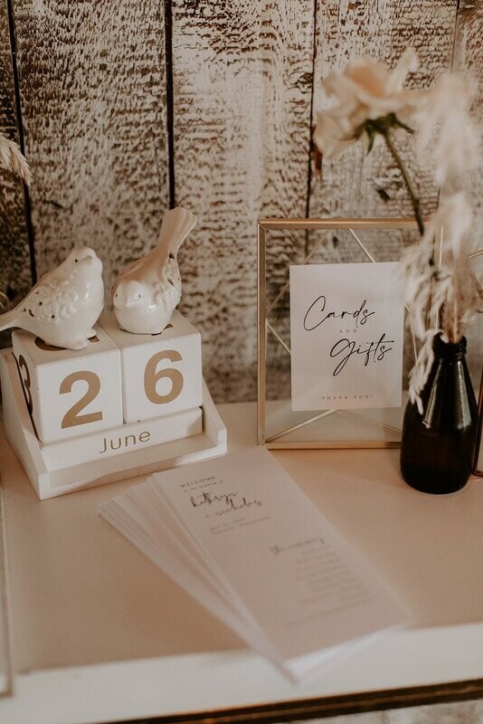 Gold & White Block Perpetual Calendar