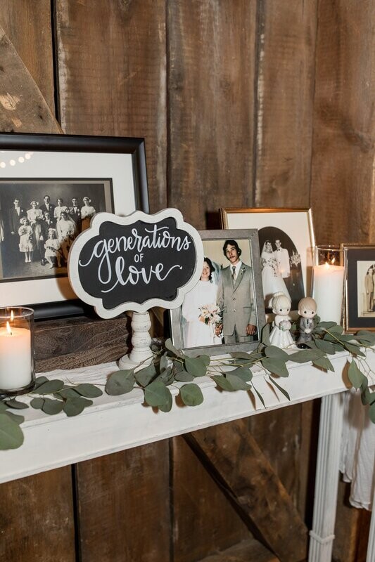 White Chalkboard "Generations of Love" Sign