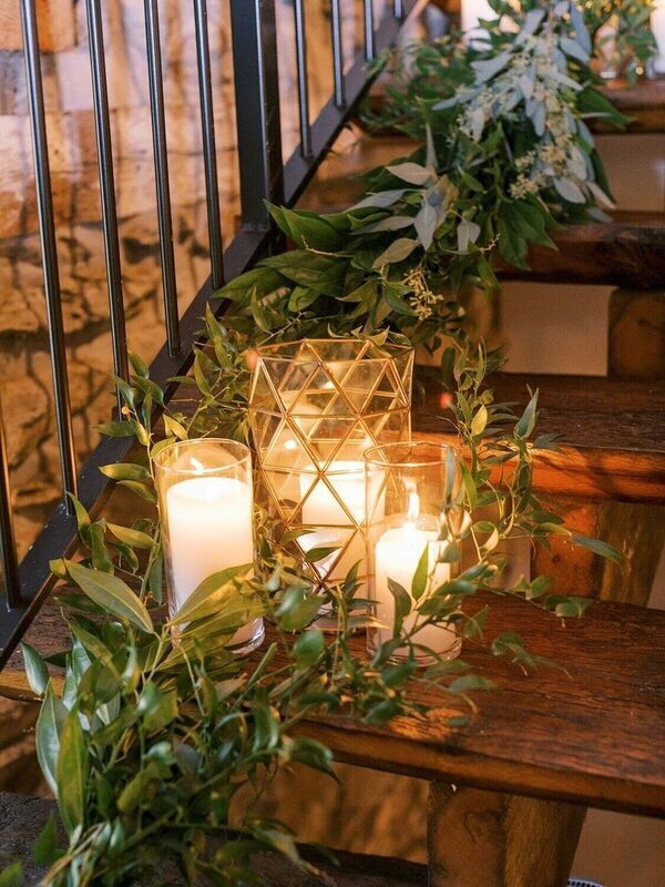 Gold & Glass Terrarium Lantern - Beveled Style