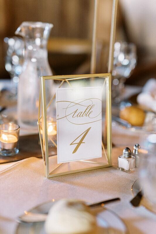 Gold Prism Table Numbers - Rectangle