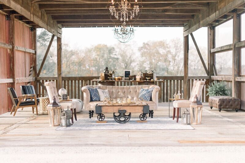 Colette Lounge with Industrial Cart
