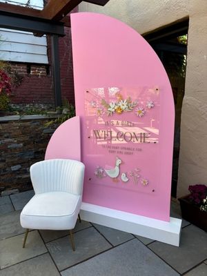 Tall Customizable Double Arch Panel with White Base