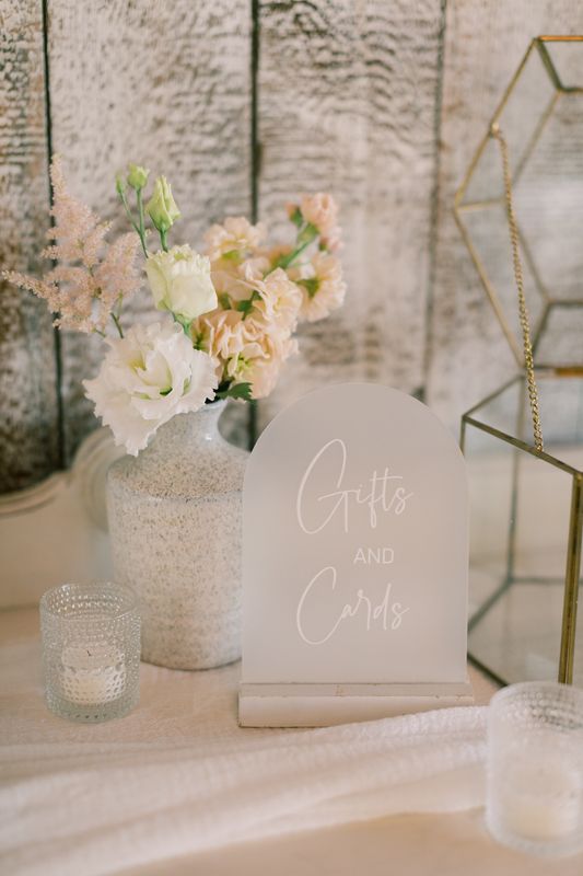 Frosted Acrylic Frosted Acrylic "Gifts and Cards" Sign