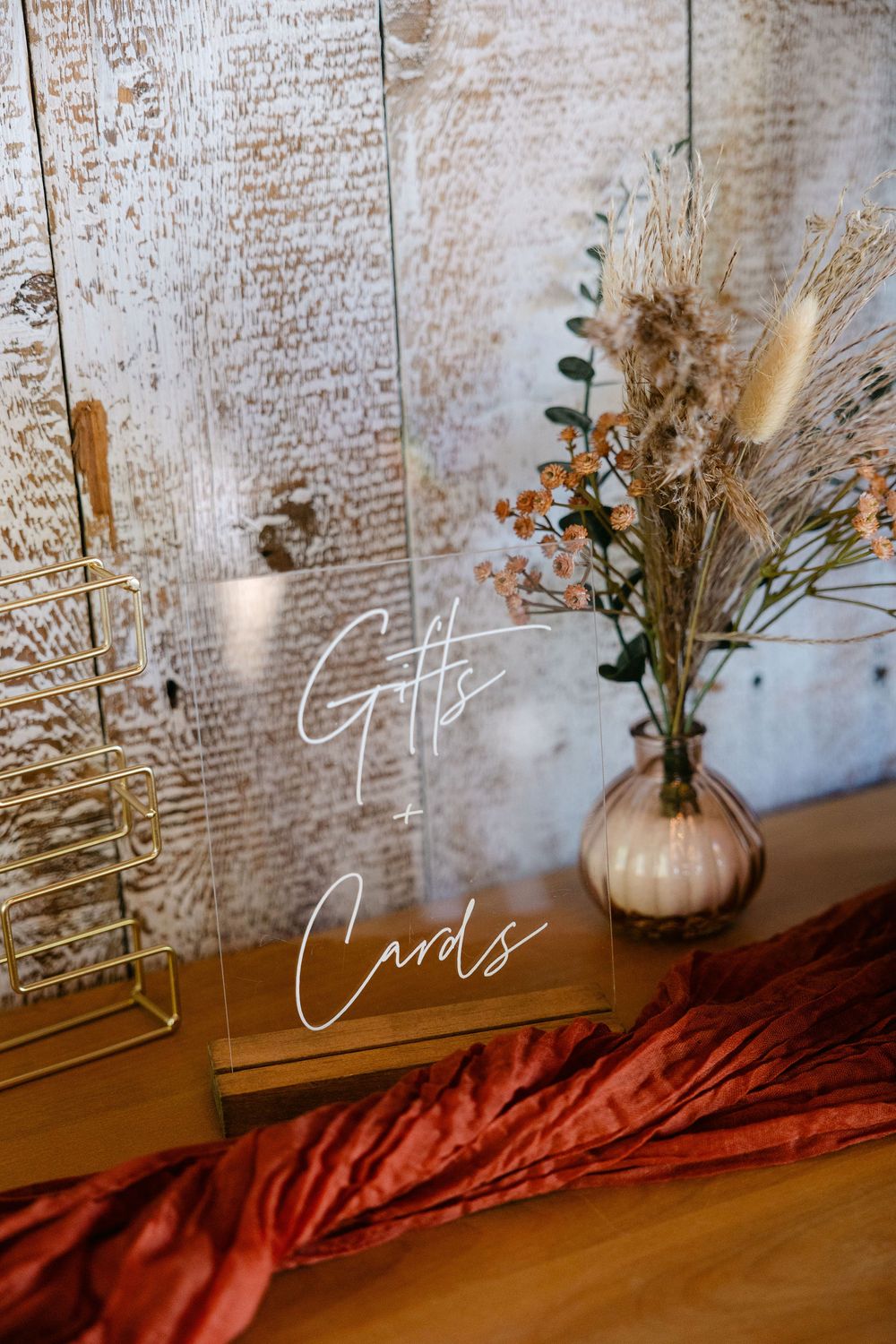 Clear Acrylic Clear Acrylic "Gifts + Cards" Sign