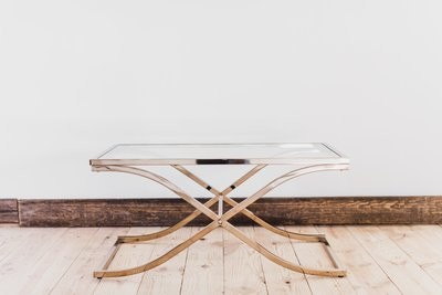 McClellan Brass and Glass Coffee Table