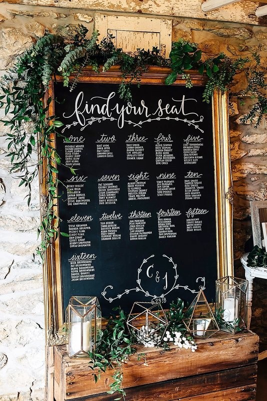 Huge Gold Framed Seating Chart