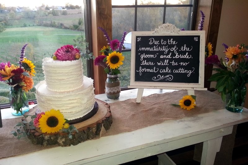 Small White Rosette Frame Chalkboard