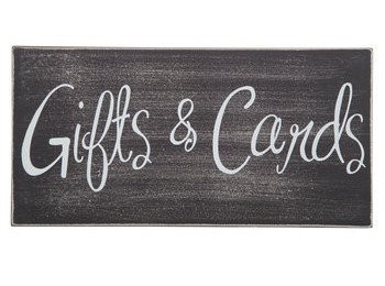 Distressed Black "Gifts & Cards" Sign