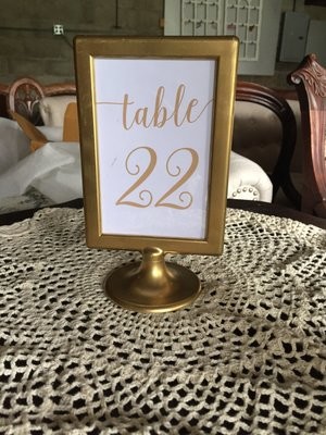 Gold Framed Table Numbers