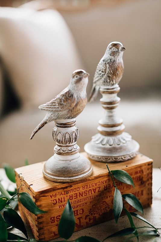 Love Birds - Distressed White