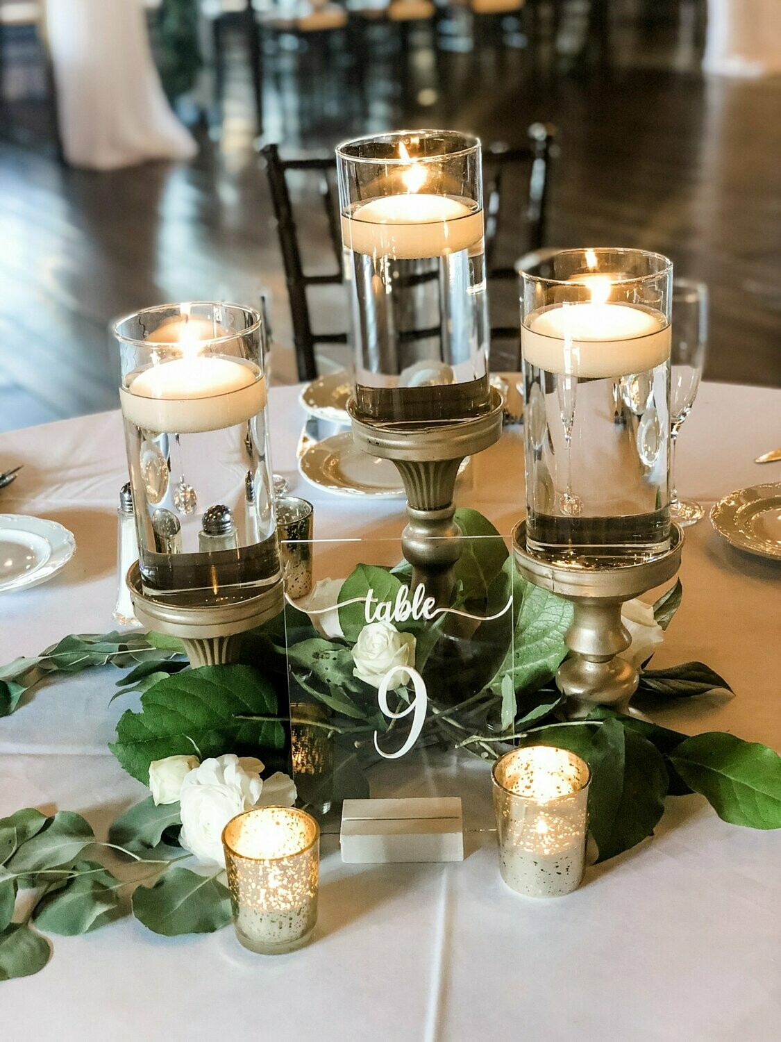Set of 3 Candle Holders for Centerpieces