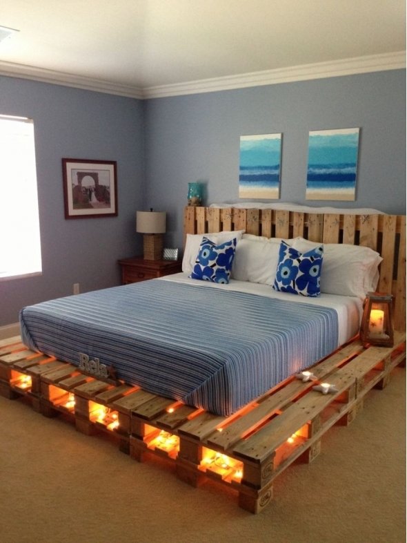 CAMA PALLET RUSTICA MODELO 1