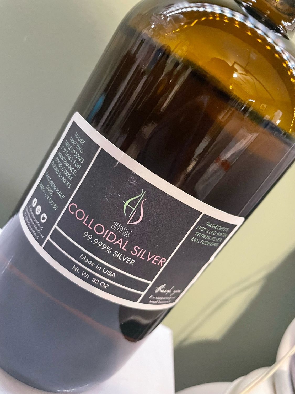 Colloidal Silver 32oz w/ dropper bottle