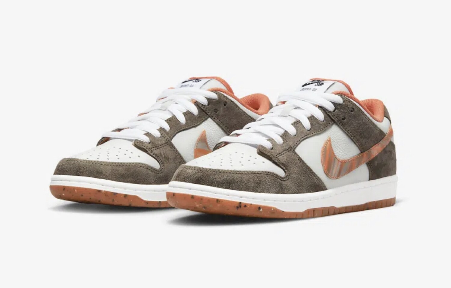Crushed Skate x Nike SB Dunk Low
OLIVE GREY/MANTRA ORANGE-RATTAN