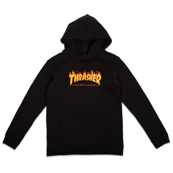 THRASHER HOODIE FLAMING BLACK