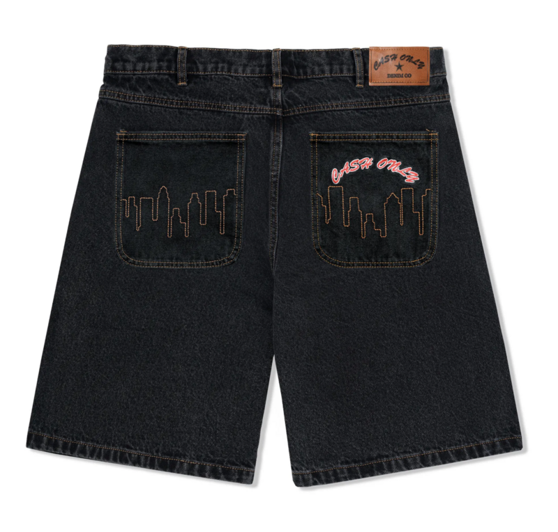 CASH ONLY DENIM SHORT WASHED BLACK