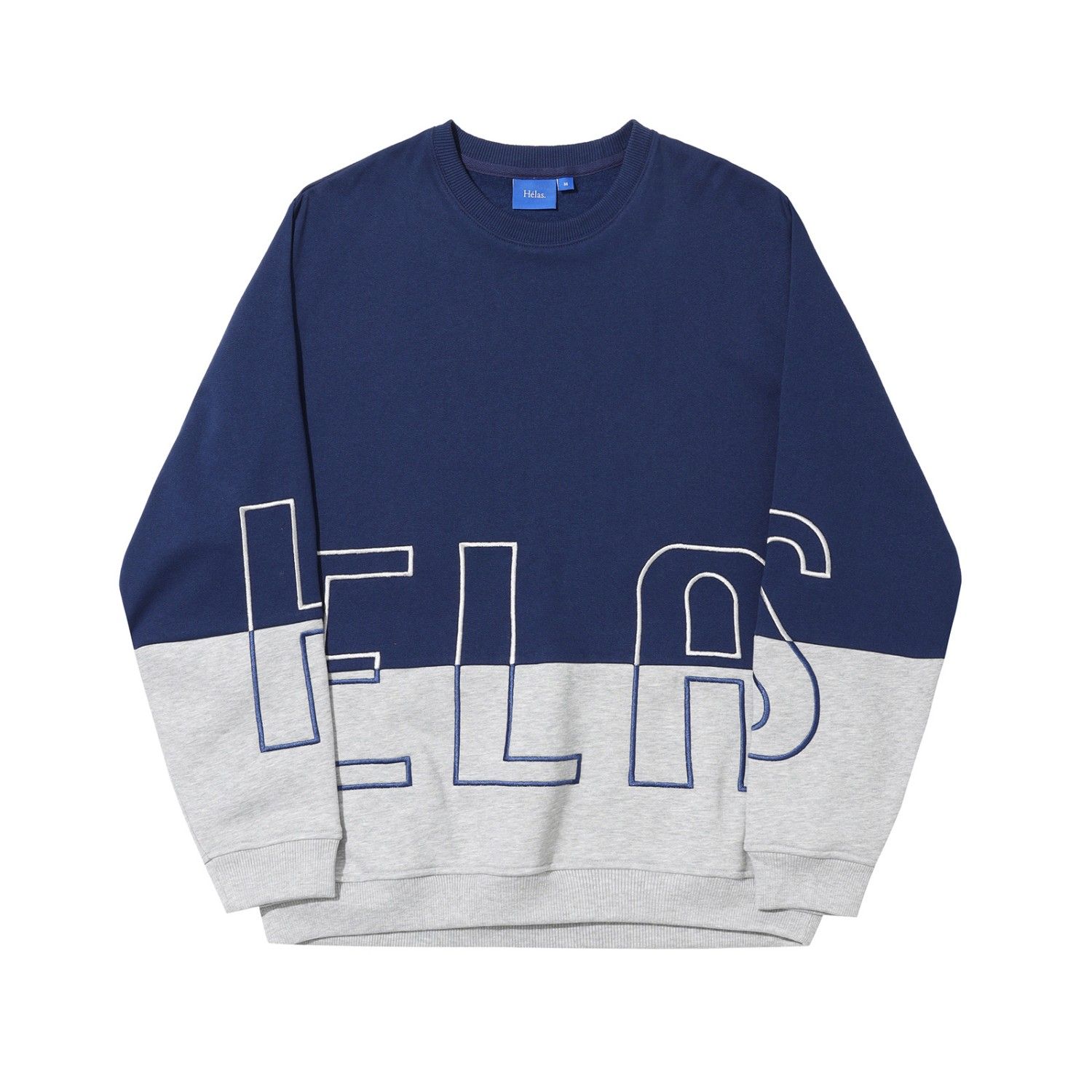 HELAS NEGATIVE CREWNECK HEATHER GREY/NAVY