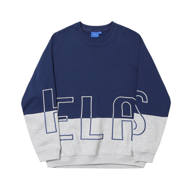 HELAS NEGATIVE CREWNECK HEATHER GREY/NAVY