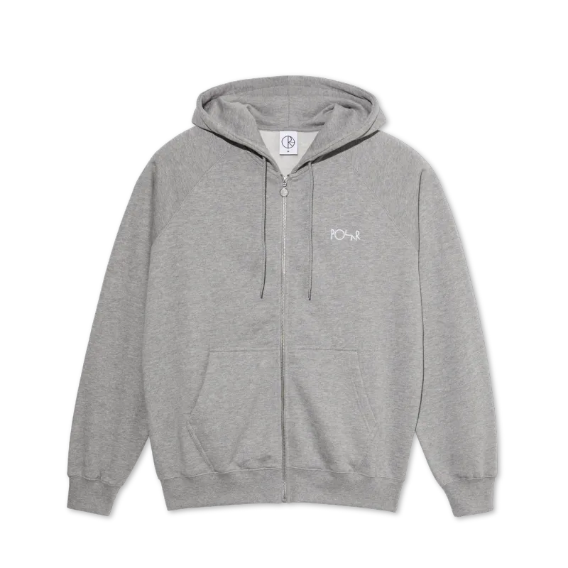 POLAR DEFAULT ZIP HOODIE - HEATHER GREY