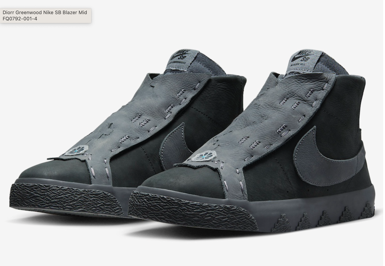 DI’ORR GREENWOOD X NIKE SB BLAZER MID
ANTHRACITE/DK SMOKE GREY
FQ0792-001