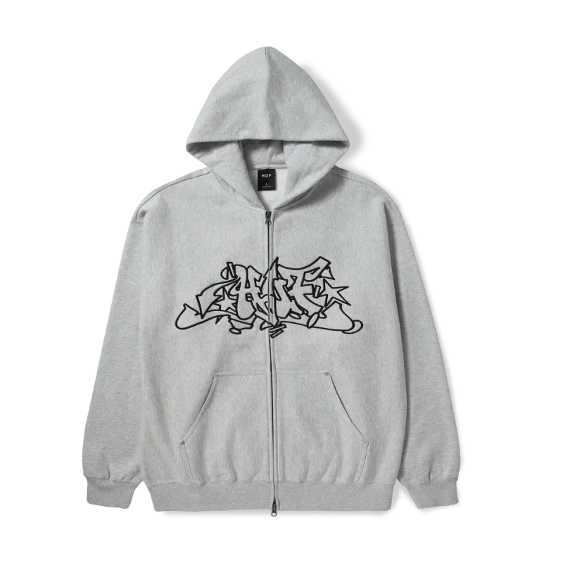 HUF OUTLINES HEAVY WEIGHT FULL-ZIP FLEECE