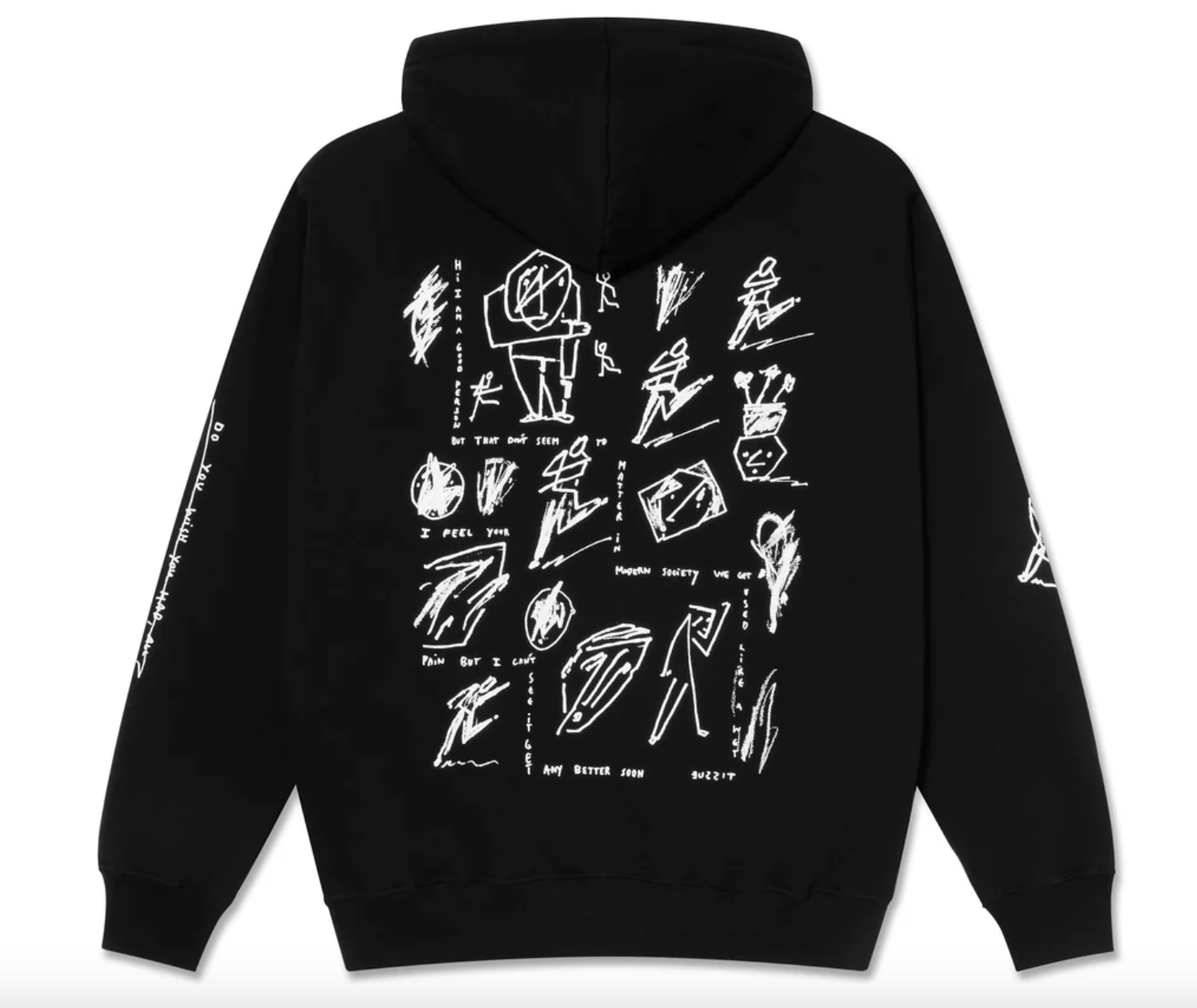 POLAR DAVE HOODIE | SAD AT TIMES - BLACK