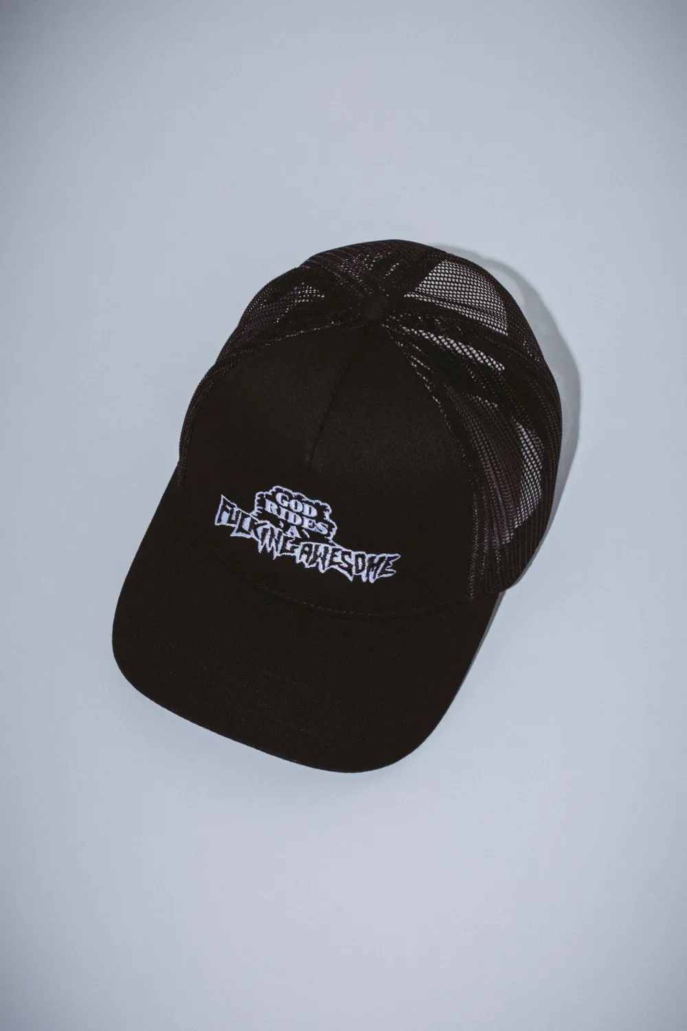FUCKING AWESOME  GOD RIDES FA TRUCKER HAT