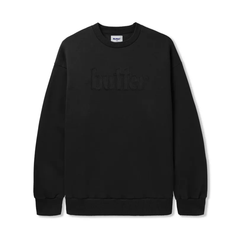 BUTTER Cutout Applique Crewneck, Black