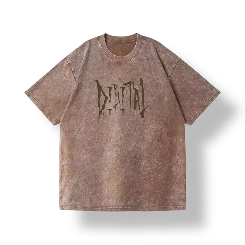 DIGITAL TEE THRONE WASHED BROWN