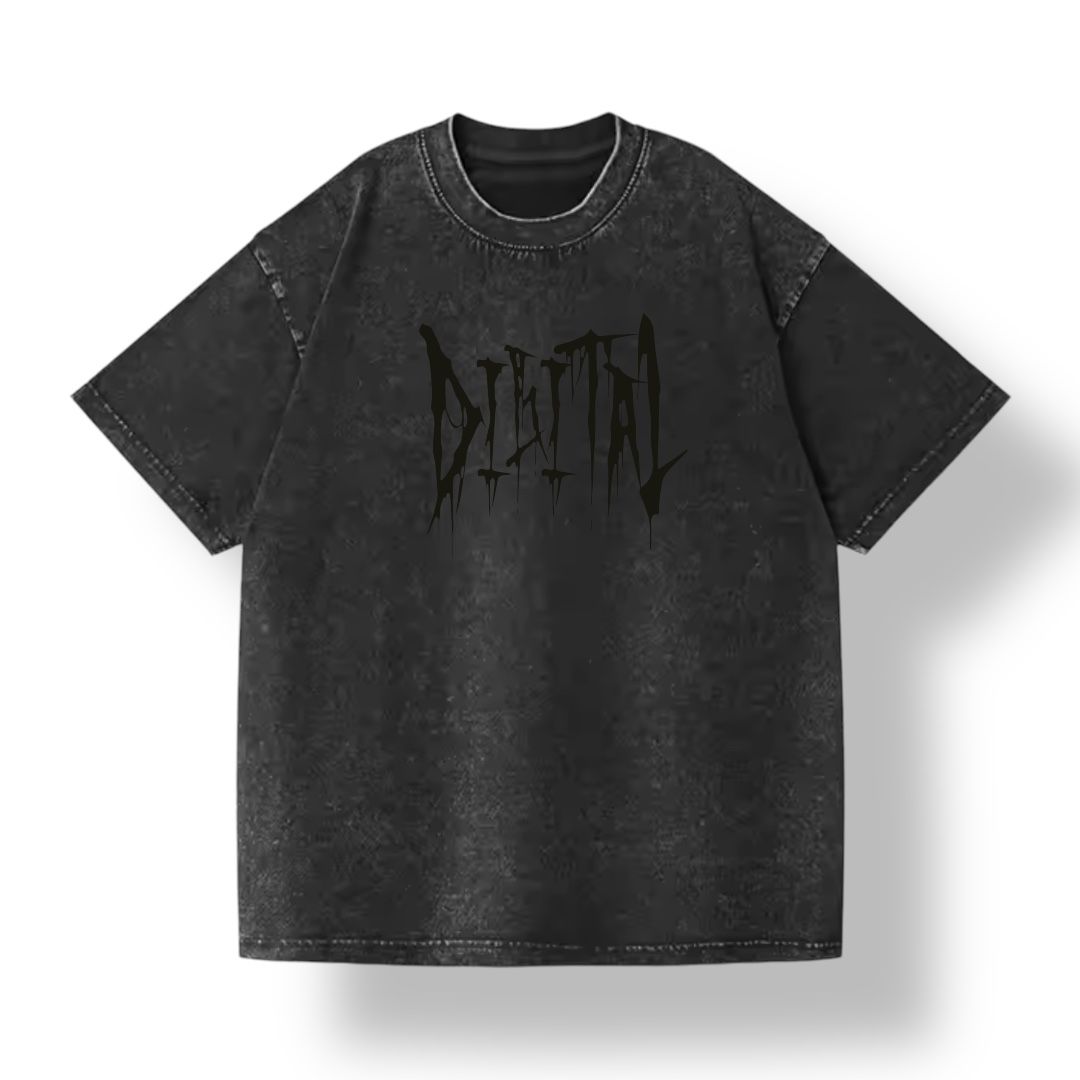 DIGITAL TEE THRONE WASHED BLACK