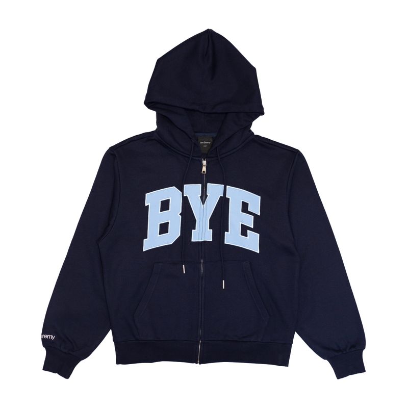 BYE JEREMY ZIP HOODIE NAVY