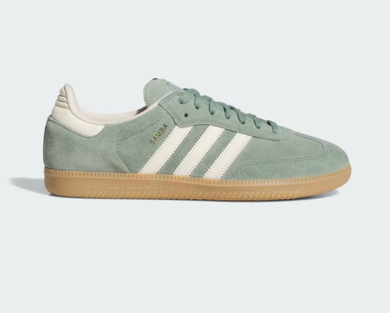 ADIDAS SKATEBOARDING SAMBA ADV Silver Green / Wonder White / Gold Metallic