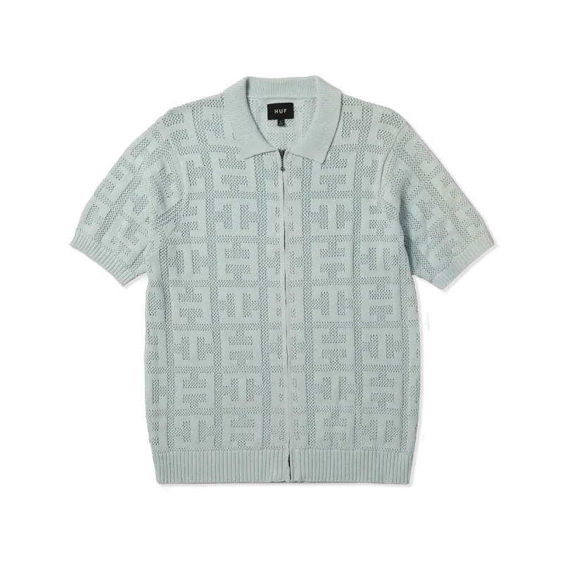 HUF MONOGRAM JACQUARD ZIP SWEATER