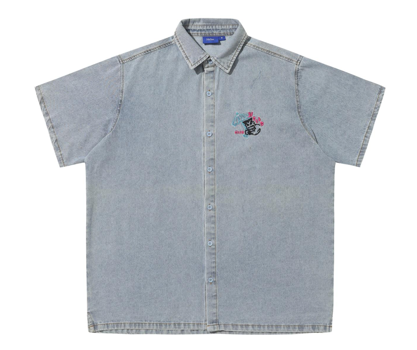 HÉLAS BAD WASHED DENIM SHIRT LIGHT BLUE