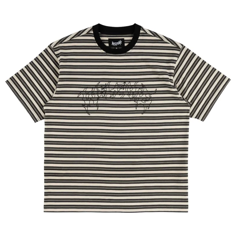 CONCRETE BOXY STRIPED KNIT TEE