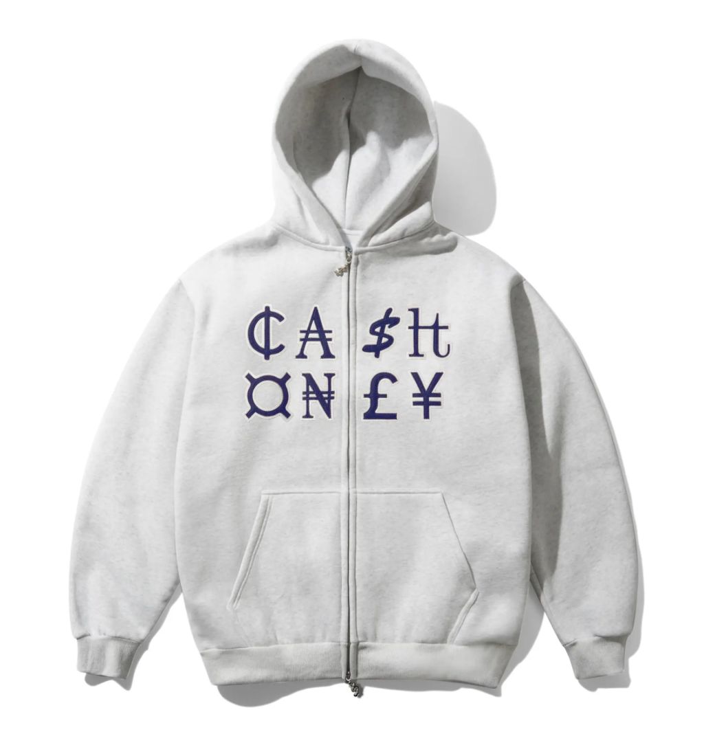 CASH ONLY Currency Zip-Thru Hood Ash