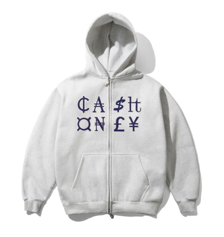 CASH ONLY Currency Zip-Thru Hood Ash